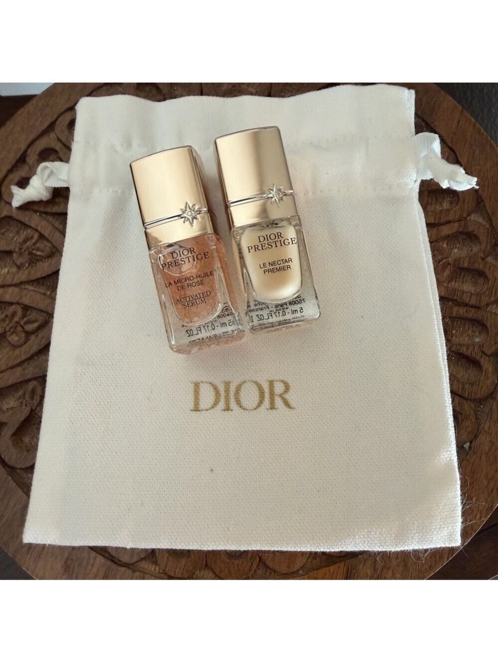 Dior Drawstring Bag with Dior Prestige Activated and Revitalizing Serums